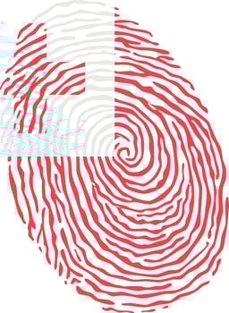 Fingerprint colored with the national flag of Tonga vector