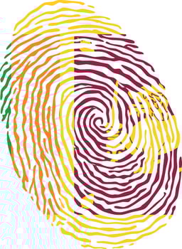 Fingerprint colored with the national flag of Sri Lanka vector