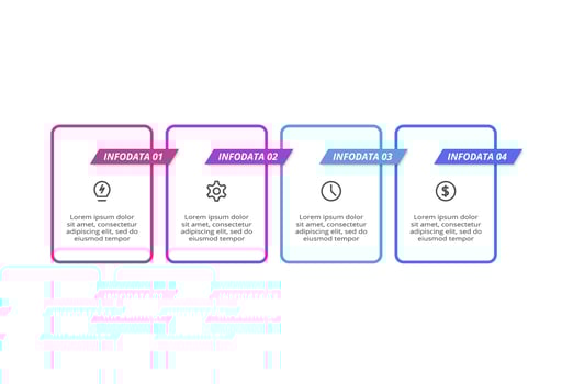 Creative concept for infographic with 4 steps, options, parts or processes. Business data visualization. vector