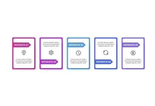 Creative concept for infographic with 5 steps, options, parts or processes. Business data visualization. vector