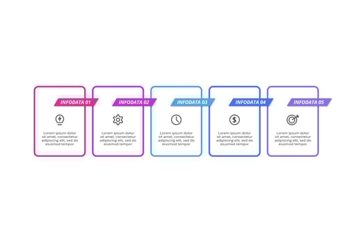 Rectangles infographic with 5 steps, options, parts or processes. Business data visualization. vector