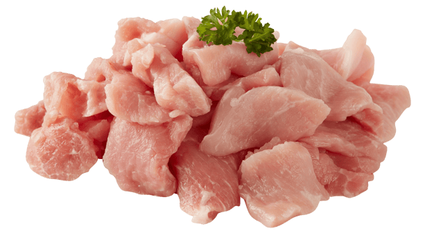 fresh pork pieces cut out isolated transparent background png