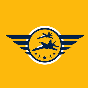 airforce jet fighter silhouette wings logo vector