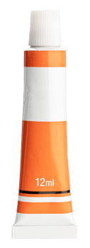 Orange color acrylic paint tube cut out png