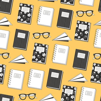 School Days Seamless Pattern with school supplies vector