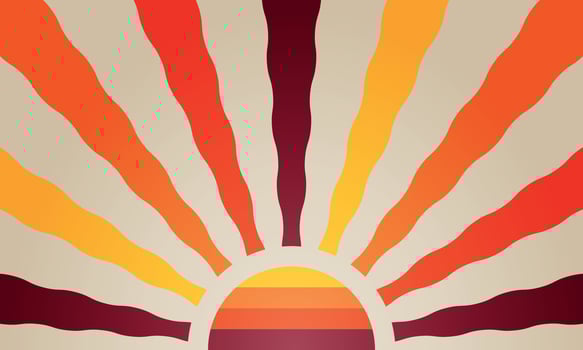 Retro groovy sun background. illustration EPS10 vector