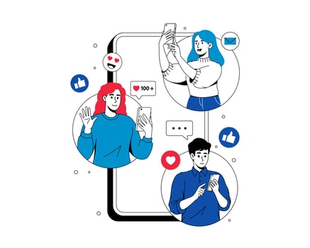 Technology and Social Media Concept Illustration vector