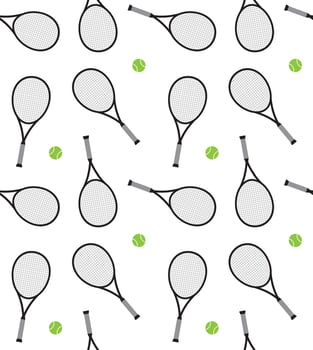 Seamless pattern of tennis racket and ball vector