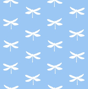 Seamless pattern of sketch dragonfly vector
