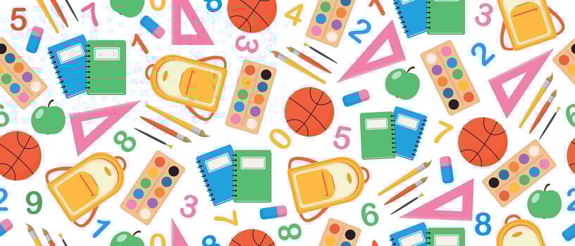 Back to school seamless pattern. School background. Seamless pattern with school supplies. vector