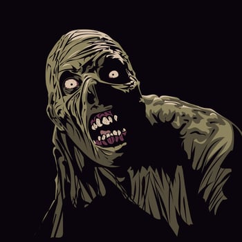 Zombie illustration isolated on black background. Scary halloween zombie. vector