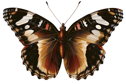 Retro vintage butterfly cut out illustration png