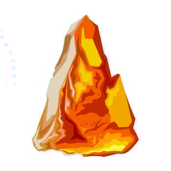 Resin crystal shard illustration, isolated white background. vector