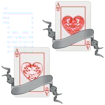 Halloween style poker cards with ribbons vector