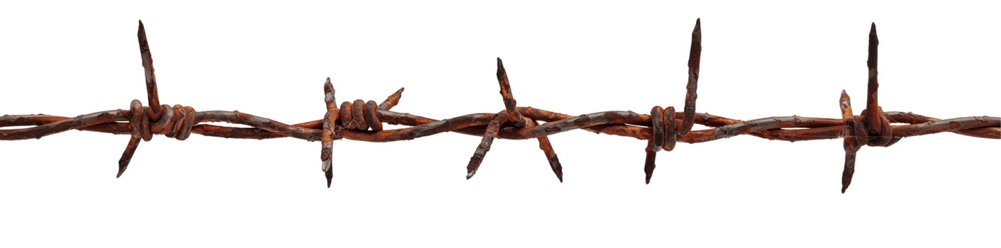 rusty barbed wire Isolated Background png