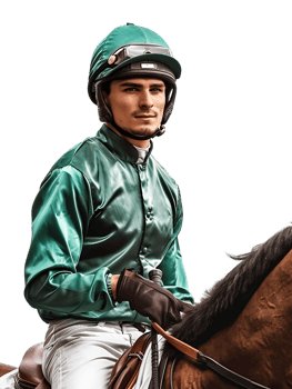 jockey with horse standing alone with a transparent background png