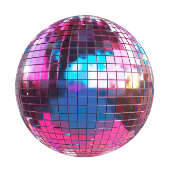 purple disco ball on isolated background png