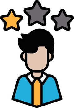 A man with three stars above his head vector