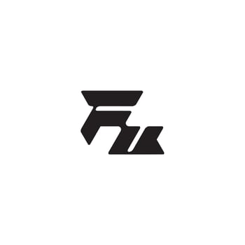 dynamic and cool design UF monogram initial logo letter esport concept vector