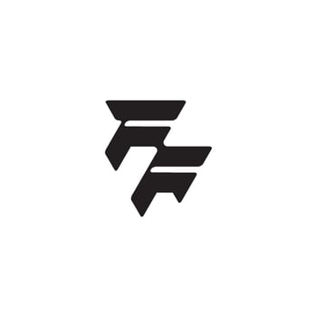 esport concept FF dynamic and cool design monogram initial logo letter vector