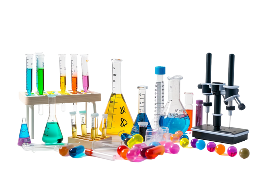 Isolated school science equipment on transparent background png