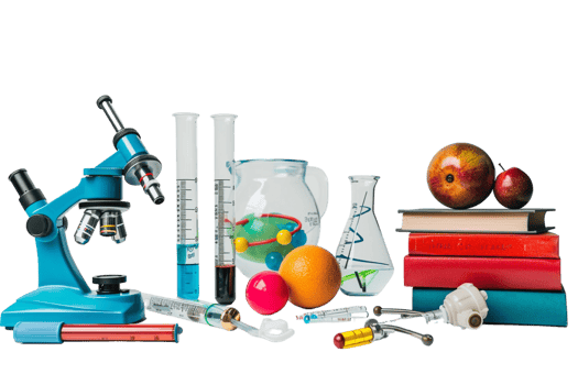 Isolated school science equipment on transparent background png