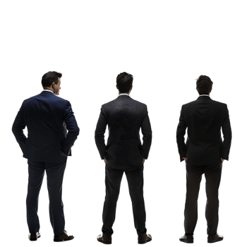 Business mans from the back looking at something png