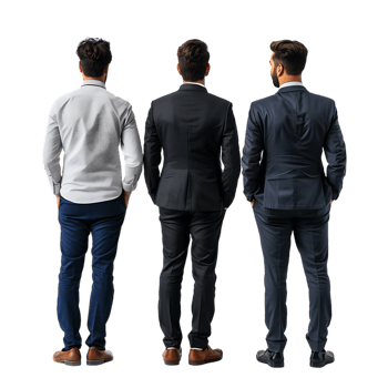 Business mans from the back looking at something png