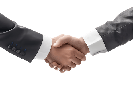 the close-up of a handshake between two businessmen png