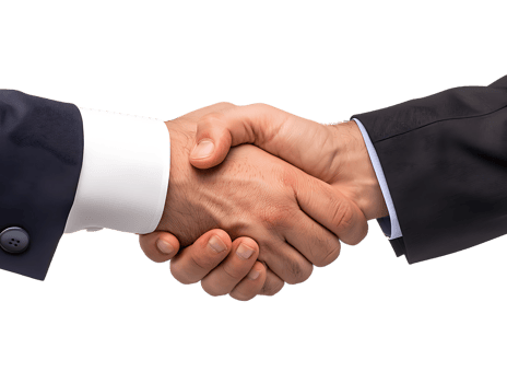 the close-up of a handshake between two businessmen png