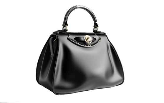 Luxury Black Leather Handbag png