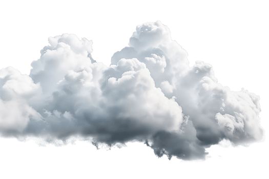Isolated white natural cloud on transparent background png