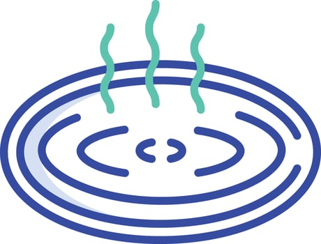 Onsen outline color illustration vector