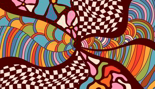 Abstract hippie decor. vector