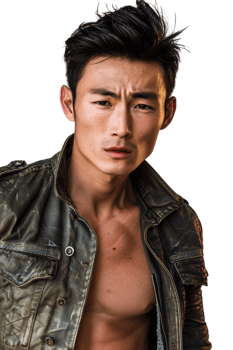Male Asian model alone against transparent background png