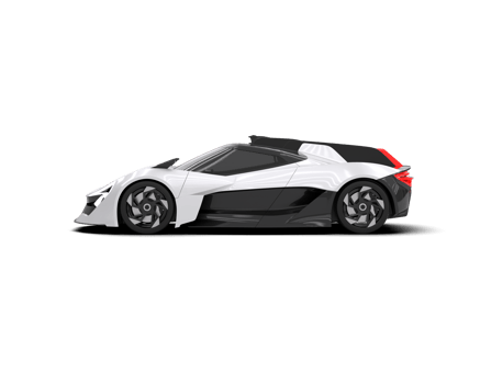 Realistic sport car isolated on background. 3d rendering - illustration png