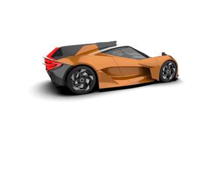 Realistic sport car isolated on background. 3d rendering - illustration png