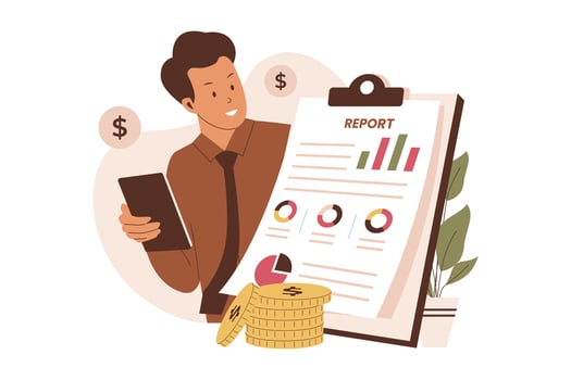 Financial report illustration concept vector
