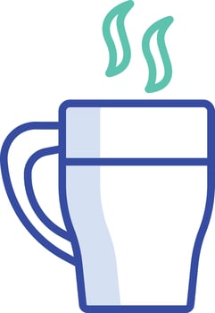 Coffee Cup outline color illustration vector