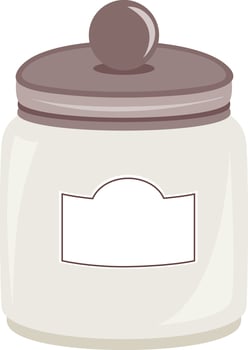 Empty glass food storage jar vector