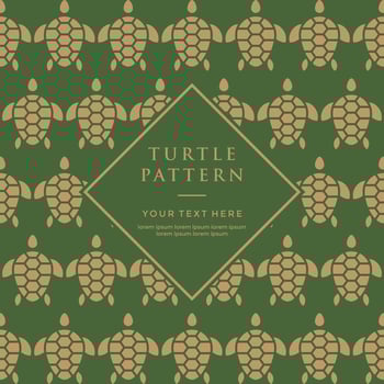 green gold turtle pattern art design vector