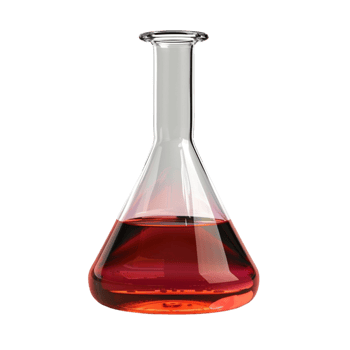 A glass beaker with a red liquid in it. on transparent Background Generative-AI png