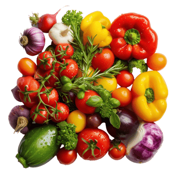 fresh vegetables on transparent background png