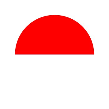 Indonesian flag round button with simple and modern design. Country round flag png
