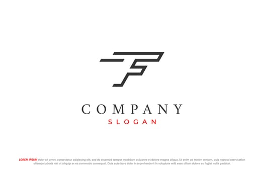 letter f silhouette minimal logo vector