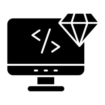 Conceptual flat design icon of system coding vector
