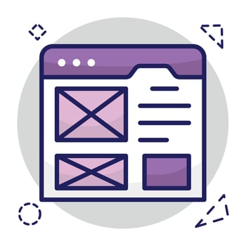 Trendy design icon of web wireframe vector