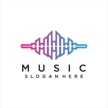 music player element. logo template electronic music, equalizer, store, dj, nightclub and others vector