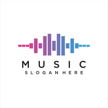 music player element. logo template electronic music, equalizer, store, dj, nightclub and others vector