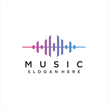 music player element. logo template electronic music, equalizer, store, dj, nightclub and others vector